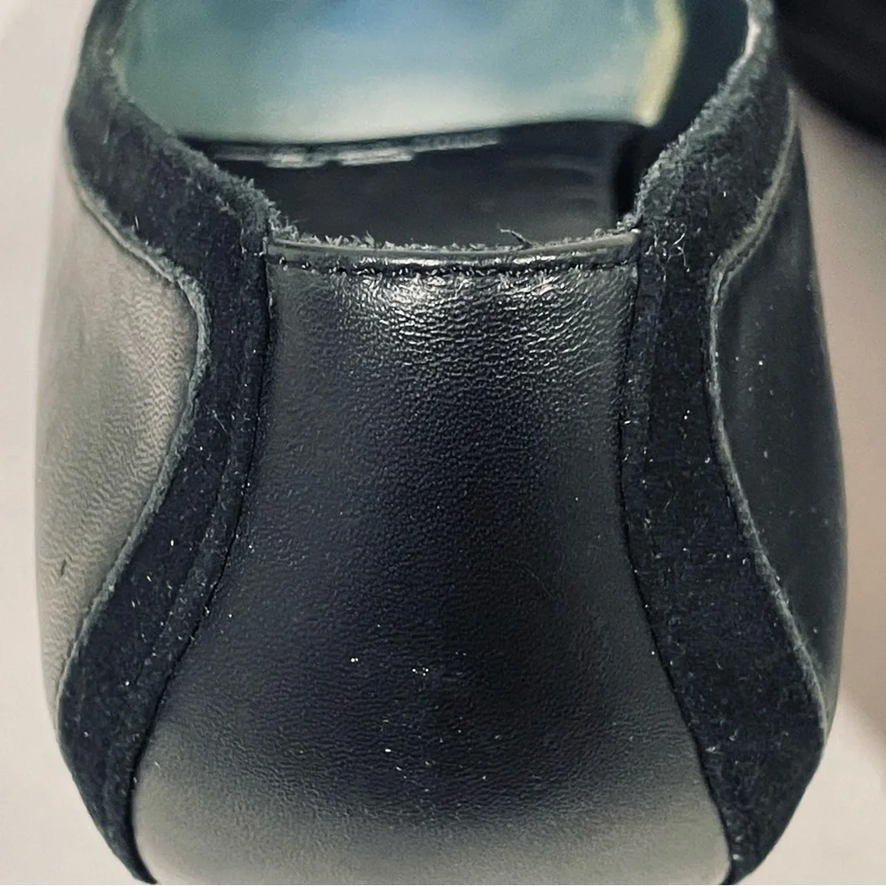 💥3/$50 Barefoot Freedom “Alicia” Black Leather Flats Slip-On Design | Square Toe